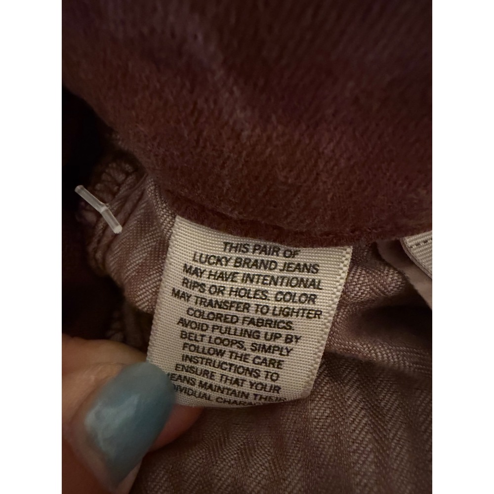 Lucky Brand Bridgette Skinny Jeans Burgundy Raw Hem Size 12/31 High Rise Wine - Picture 7 of 11